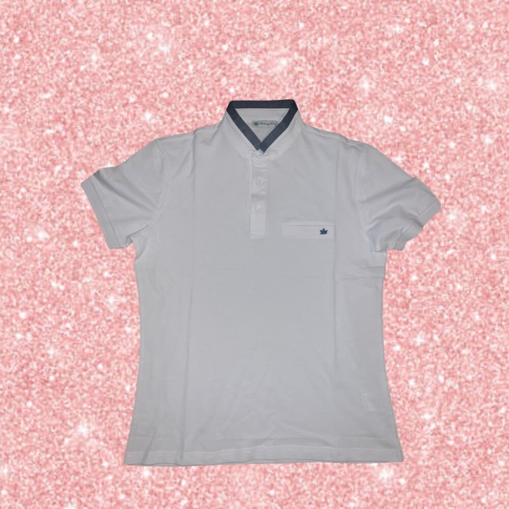 J&CE Men's Short Sleeve Mandarin Collar Cotton T-Shirt